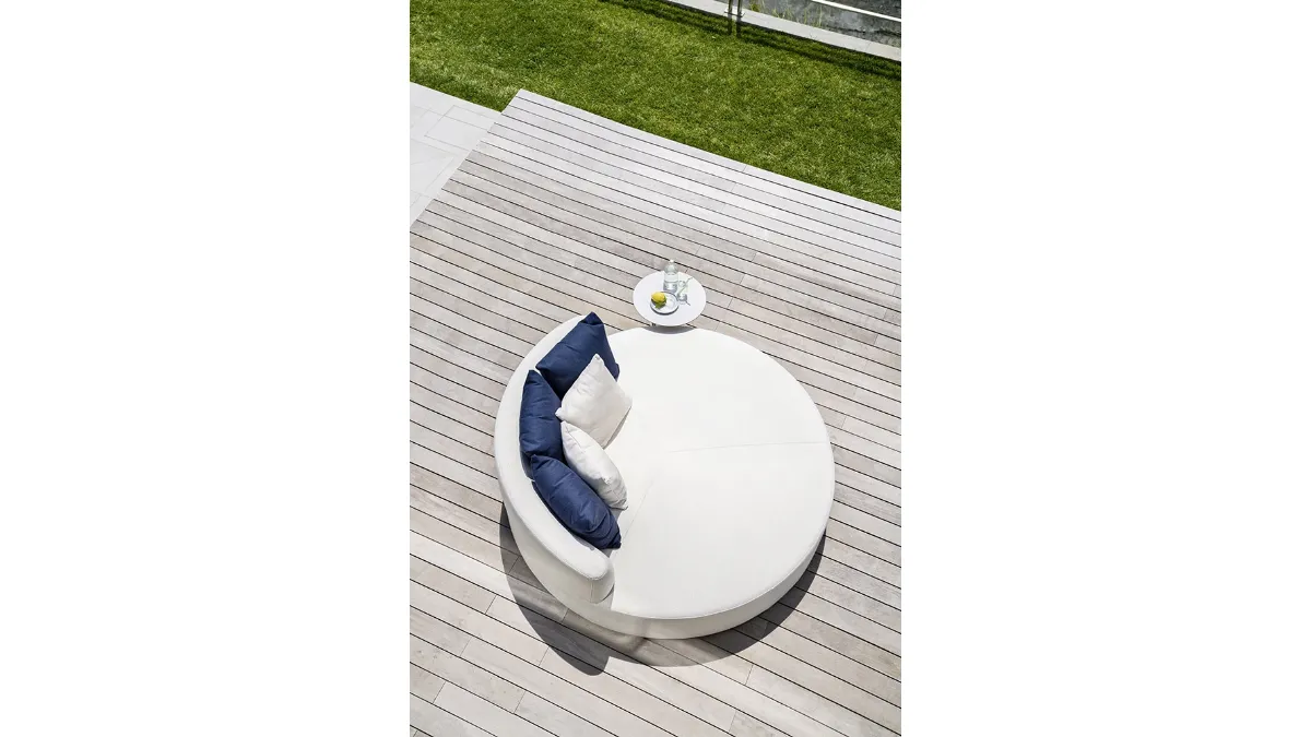 Divano Divano Belt Daybed Compact in tessuto imbottito di Varaschin 