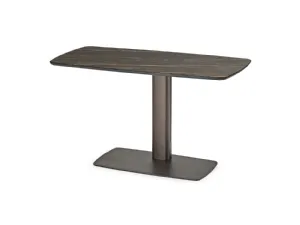 Scrivania Operativa con top in ceramica e base in metallo Run Keramik di Cattelan Italia